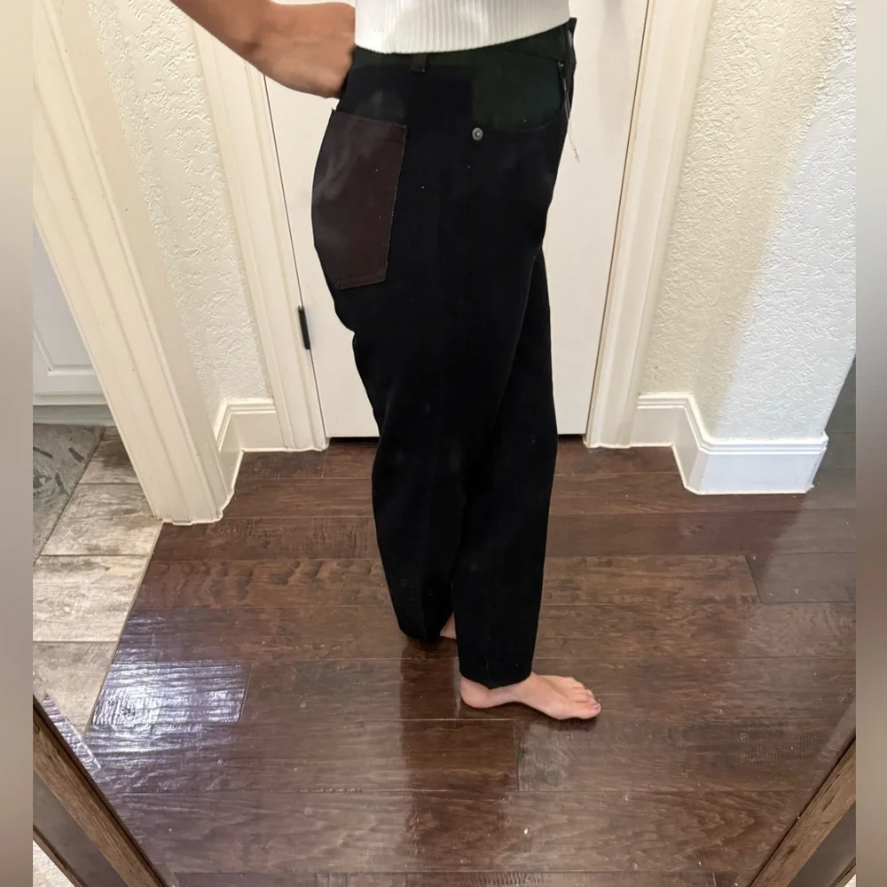 NEW  Pistola  Hight Rise Black Brown Green color  block Denim Pants Jeans 26 - Picture 5 of 5